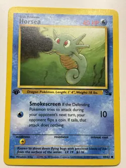 Horsea 49/62 Fossil 1st edition Pokemon Card TCG LP - Image 1