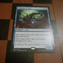 Mtg Tidal Barracuda NM Commander 2020 Rare Blue Magic Card Fish - Image 2