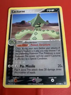 Cacturne 27/108 EX Power Keepers Pokemon Card MP - Image 1