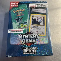 POKEMON MYSTERY GEMS BOX 1 CGC CARD BOOSTER PACK LIMITED EDITION OFFICIAL MJ #G - Image 1