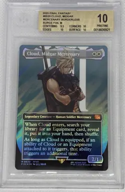 MTG Cloud, Midgar Mercenary Borderless Surge Foil 0520 BGS 10 - Gem Mint - Image 1
