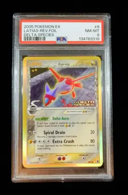 2005 Pokemon Latias EX Delta Species Reverse Foil Stamped 8/113 PSA 8 - Image 1