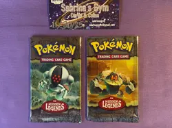 Empty Ex Hidden Legends Regirock Registeel artwork Pokemon Card Opened Pack - Image 1