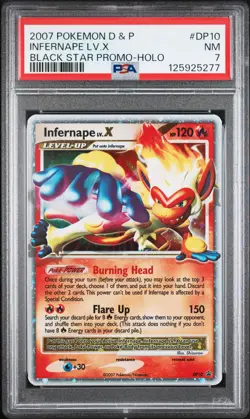 2007 POKEMON DIAMOND & PEARL BLACK STAR PROMO HOLO #DP10 INFERNAPE LV.X PSA 7 - Image 1