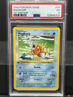 Pokemon - Magikarp 035/102 Base Set (Shadowless) First Edition PSA 5 EX - Image 1