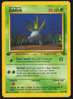 Pokemon TCG Oddish Jungle 58/64 Regular 1st Edition Common - Image 1