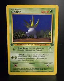 Pokemon TCG - ODDISH - 1ST EDITION - 58/64 - WOTC - JUNGLE (1999) - VINTAGE - NM - Image 1