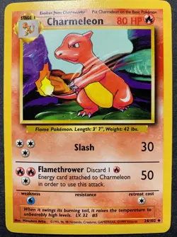 Pokemon Base Set WOTC Uncommon - Charmeleon 24/102 - Near Mint/Mint - Image 1