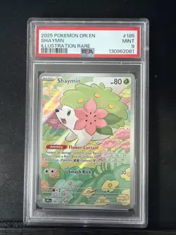 PSA 9 Shaymin 185/182 Pokemon Destined Rivals Illustration Rare 2025 MINT - Image 1