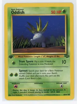 Pokemon TCG - Oddish 58/64 - Jungle - 1st Edition Common - Image 1