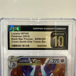 CGC 10 PRISTINE Lucario Vstar SWSH291 Pokemon Black Star Promos 2023 English - Image 2