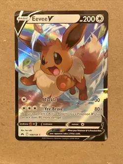 Pokemon TCG Full Art V Mew & Eeveelutions Sword & Shield Era 4 Card Mixed Lot - Image 4