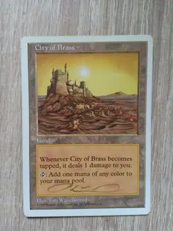 City of Brass 5th Edition MTG Signed by artist. - Image 1