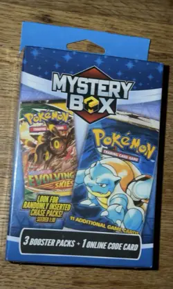 2024 MJ Holdings / POKEMON MYSTERY Sealed HANGER Box - 3 Booster Packs - Blue - - Image 1
