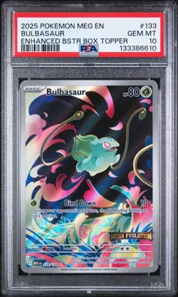 2025 POKEMON MEG EN-MEGA EVOLUTION ENHANCED BOOSTER BOX TOPPER BULBASAUR PSA 10 - Image 1