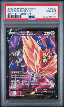 2022 POKEMON SWORD & SHIELD ASTRAL RADIANCE #TG22 FULL ART/ZAMAZENTA V PSA 10 - Image 1