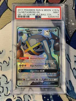 2019 Pokemon PSA 9 Hidden Fates Metagross GX 157a Black Star Promo MINT - Image 1