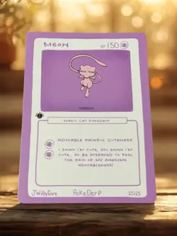 Meow (Mew) 25/25 - 1st Edition Pokederp First Print Fan Art - Pokemon - Image 1