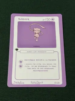Meow (Mew) 25/25 - 1st Edition Pokederp First Print Fan Art - Pokemon - Image 2