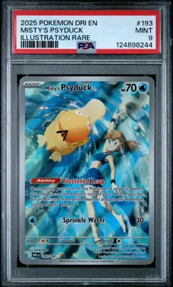 2025 POKEMON DRI EN-DESTINED RIVALS ILLUSTRATION RARE #193 MISTY'S PSYDUCK PSA 9 - Image 1