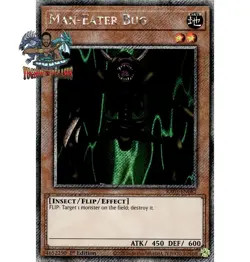 Yugioh! 1x Man-Eater Bug RA03-EN082 Platinum Secret Rare 1st Ed NM - Image 1