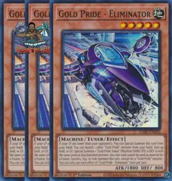 Yugioh! 3x Gold Pride - Eliminator LEDE-EN020 Super Rare 1st Ed NM - Image 1