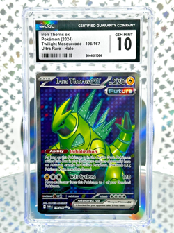 CGC 10 Iron Thorns EX 196/167 Twilight Masquerade Ultra Rare Pokemon Card - Image 1