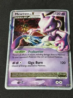 Mewtwo LV.X DP28 Diamond & Pearl Black Star Promo Holo Pokemon Card MP Free Ship - Image 1