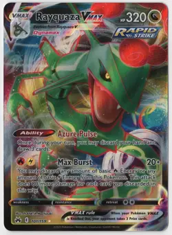 2023 Rayquaza VMAX 101/159 Crown Zenith Holo Rare ANIME POKEMON CARD - Image 1