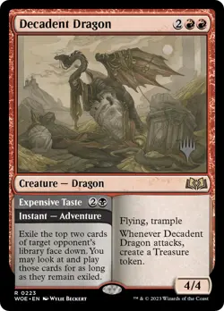 Decadent Dragon // Expensive Taste (Promo Pack) [Wilds of Eldraine Promos] - Image 1