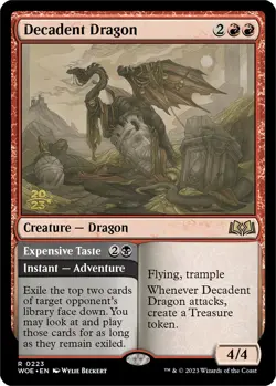 Decadent Dragon // Expensive Taste (Promo Pack) [Wilds of Eldraine Promos] - Image 2