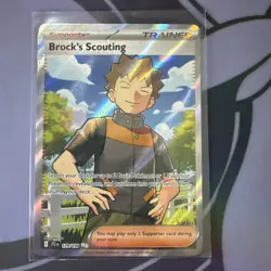 Pokemon TCG Brock's Scouting 179/159 Journey Together Trainer Supporter Full Art - Image 1