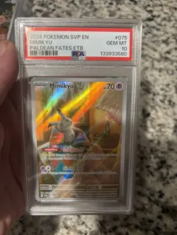 Pokemon Mimikyu Paldean Fates ETB Promo SVP EN 075 PSA 10 Gem Mint - Image 1