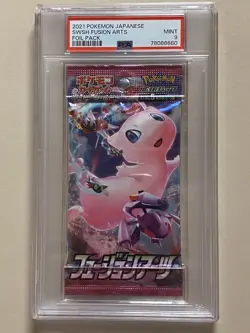 2021 Pokemon Japanese SWSH Fusion Arts Booster Pack PSA 9 - Image 1