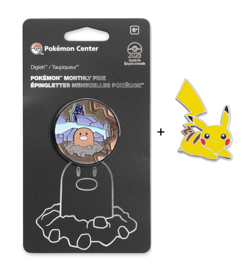 POKEMON CENTER DIGLETT MONTHLY PINS 10 OF 12 HABITAT HELD PIN BADGE TCG + Bonus - Image 1
