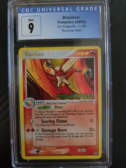 Pokemon TCG Blaziken EX Emerald 1/106 Reverse Holo Cgc 9 MINT - Image 1
