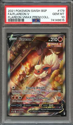 PSA 10 GEM MINT FLAREON V ALT ART BLACK STAR PROMO SWSH179 2021 POKEMON TCG - Image 1