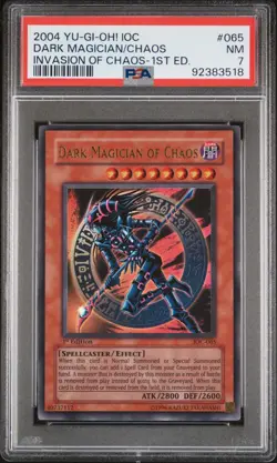 YUGIOH DARK MAGICIAN OF CHAOS 1st Edition Ultra Rare Holo IOC-065 PSA 7 NM - Image 1