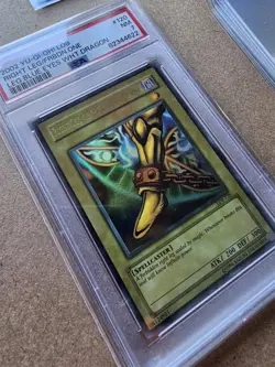 YUGIOH RIGHT LEG OF THE FORBIDDEN ONE Small Fade Ultra Holo LOB-120 PSA 7 NM - Image 2