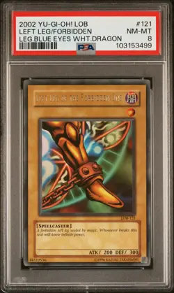YUGIOH LEFT LEG OF THE FORBIDDEN ONE Ultra Rare Holo LOB-121 PSA 8 NM-MT - Image 1