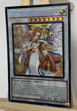 Yu-Gi-Oh Minerva, the Athenian Lightsworn Prismatic Secret Rare 1st Edition MP25 - Image 1