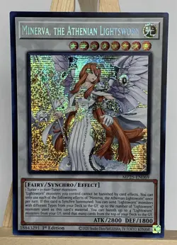 Yu-Gi-Oh Minerva, the Athenian Lightsworn Prismatic Secret Rare 1st Edition MP25 - Image 2