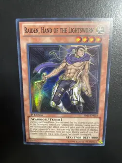 Yugioh - Raiden, Hand of the Lightsworn SDLI-EN003 1st Edition Super Rare - Image 3
