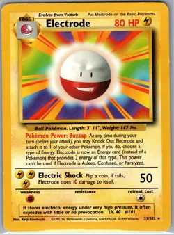 Electrode 21/102 Non Holo Base Set - Pokemon Card - LP - Image 1