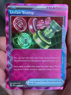 POKEMON UNFAIR STAMP 165/167 RARE ACE SPEC TWILIGHT MASQUERADE NM CARD - Image 1