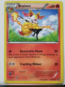 Braixen 12/124 PL - XY Fates Collide Pokemon Card $2 Flat Shipping - Image 1