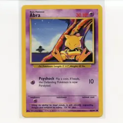 Pokemon TCG Abra 043/102 WotC Base Set Unlimited Regular Common Card EN-LP 1999 - Image 1