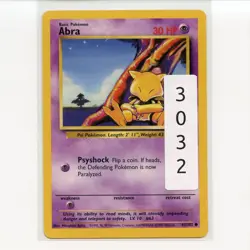 Pokemon TCG Abra 043/102 WotC Base Set Unlimited Regular Common Card EN-LP 1999 - Image 3