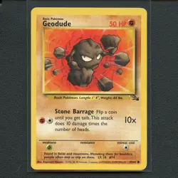 Pokemon TCG Geodude 47/62 WotC Fossil Unlimited Regular Common Card EN-LP 1999 - Image 1
