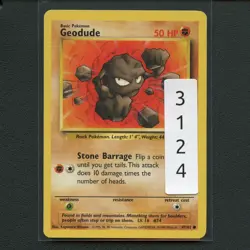Pokemon TCG Geodude 47/62 WotC Fossil Unlimited Regular Common Card EN-LP 1999 - Image 3